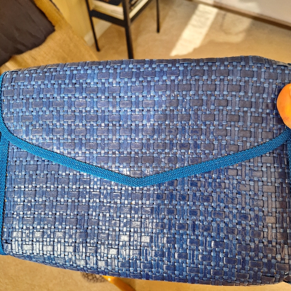 Preloved Vintage Raffia Rectangular Bag
